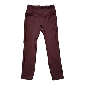 Lululemon leggings burgundy size 6